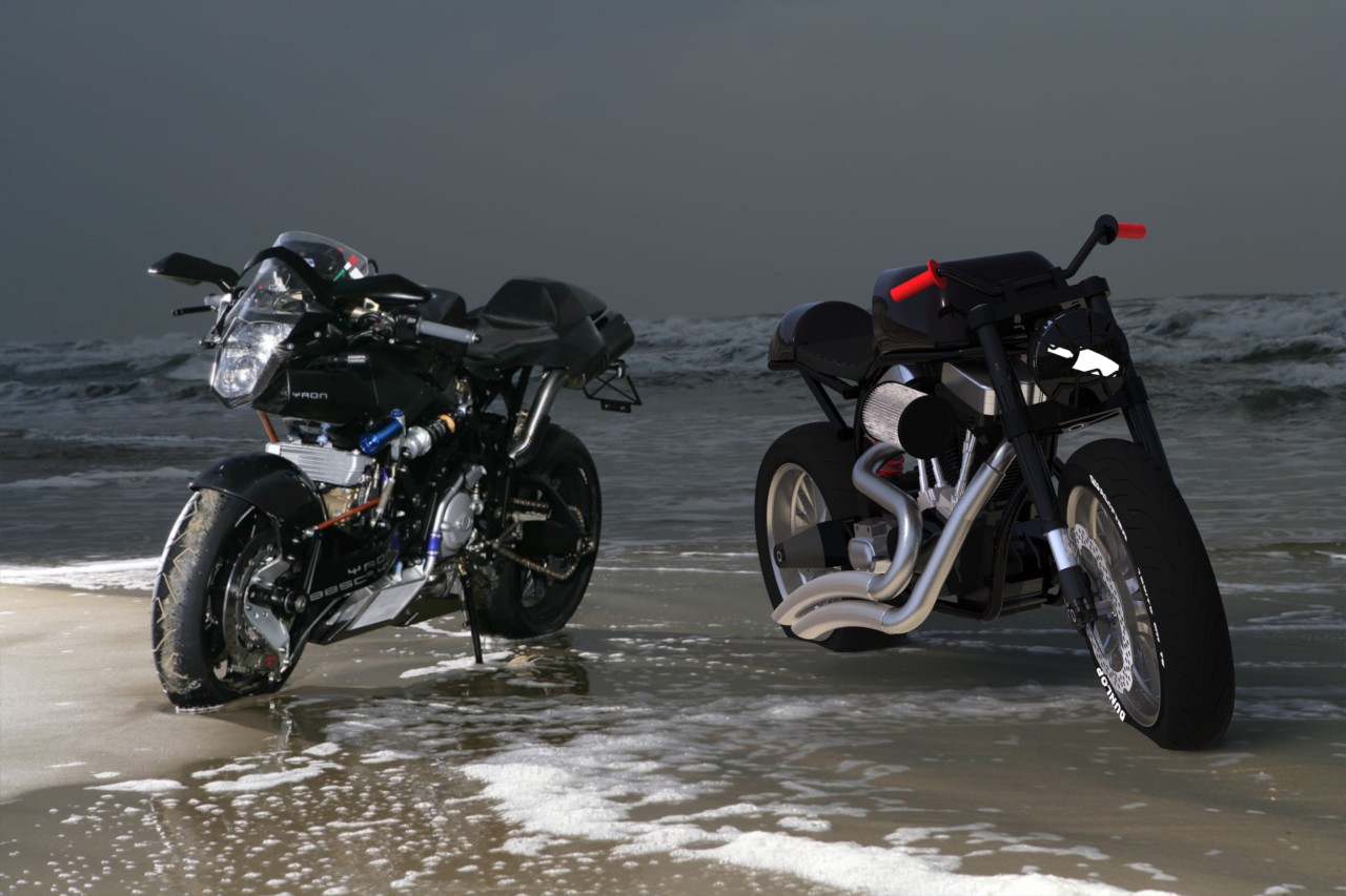 摩托车custom-naked-motorcycle-SolidWorks2010-stp-igs格式